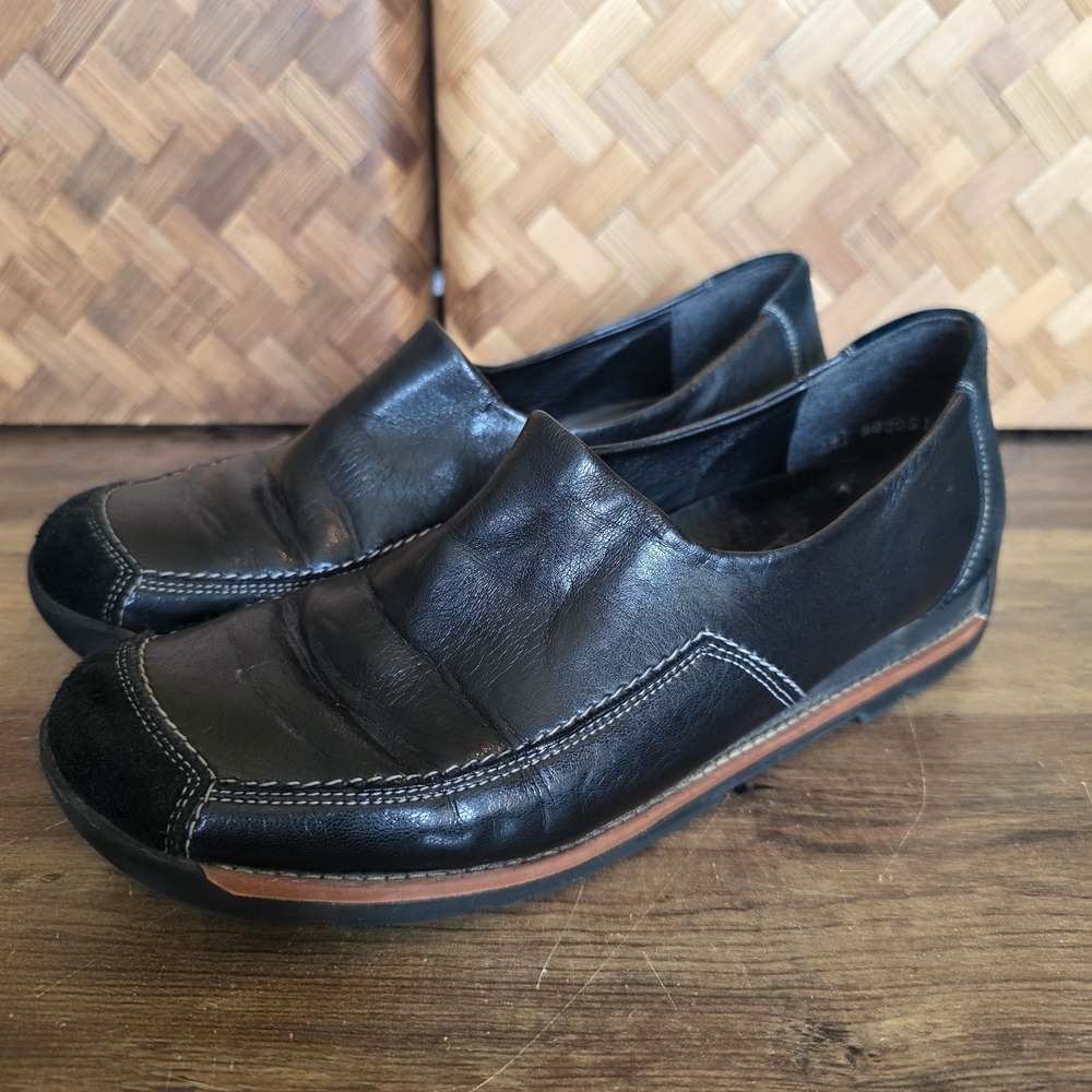Rieker Shoes Women's Size 39 (8.5) Black Leather Loafers Anti-Stress Comfort